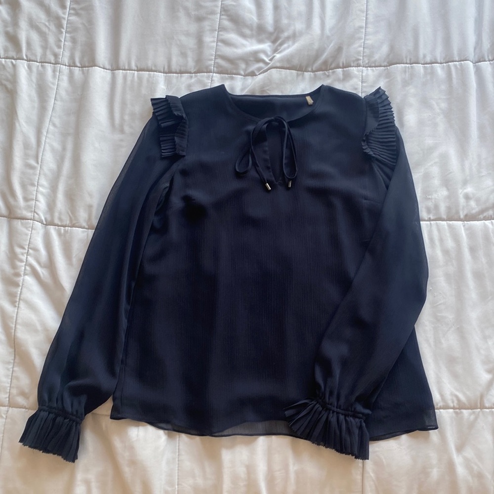 T Tahari Lined Ruffle Blouse